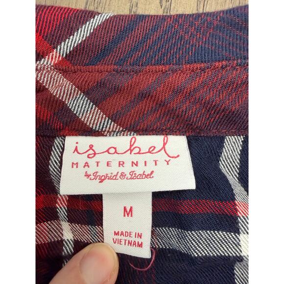 Isabel Maternity Plaid Button Down Shirt Size M - Picture 3 of 4